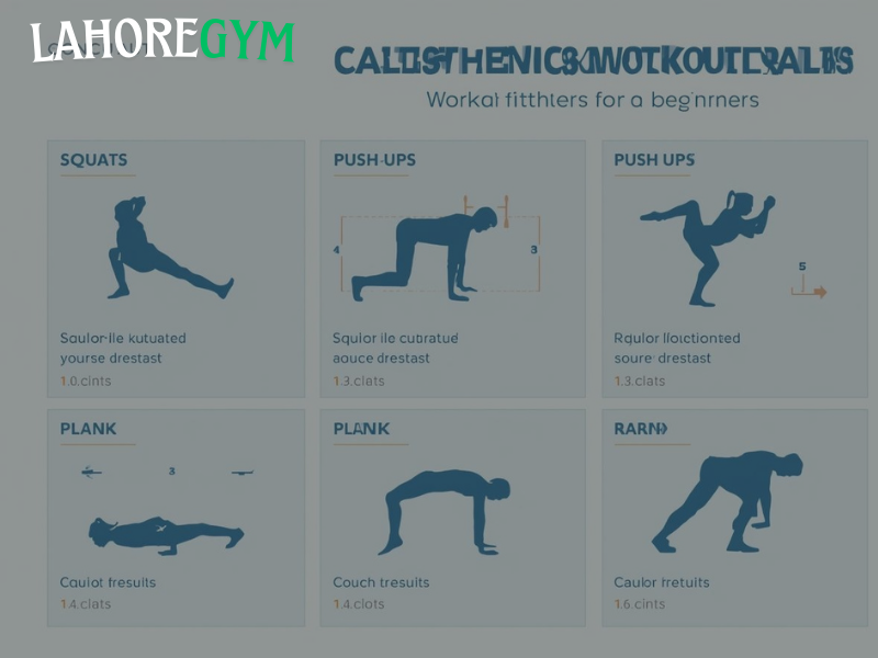 calisthenics workout plan for beginners showing bodyweight exercises for fat loss in 30 days