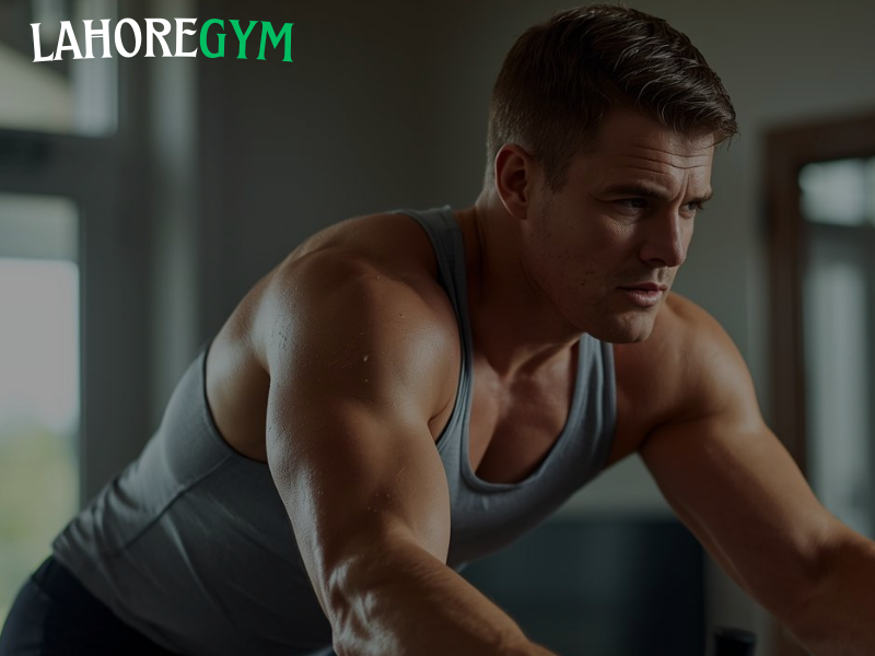 Woman doing a bicycle workout for weight loss with 7 rides to burn fat and boost fitness results